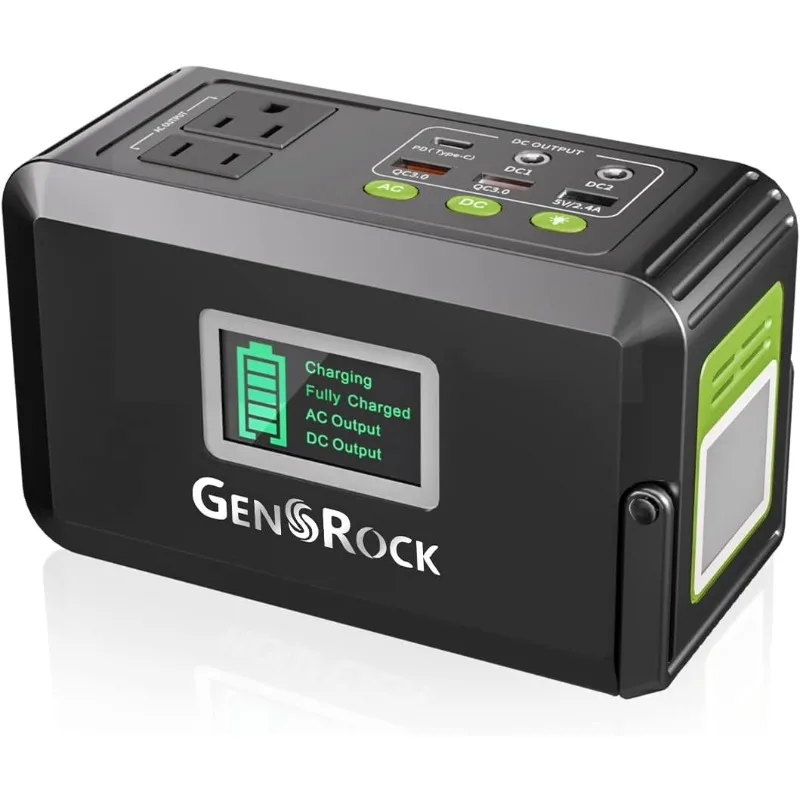 

GENSROCK 120W Portable Power Station, 88Wh Outdoor Solar Generator, Lithium Battery Power with 110V/120W(Peak 150W)