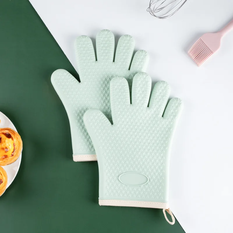 1pcs Anti-scald Thickened Silicone Gloves Heat Resistant Microwave Oven Baking Gloves BBQ Anti-slip Heat Insulation Mitt