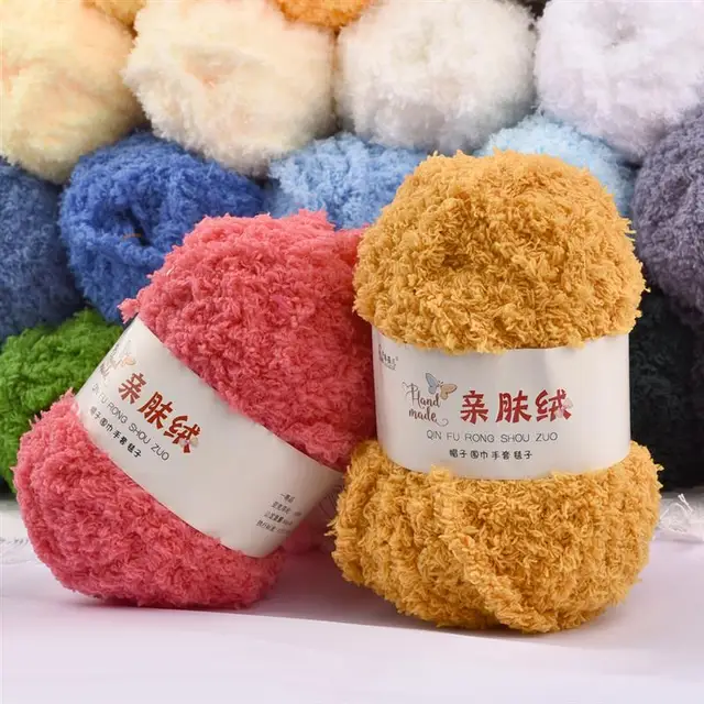 50g/ball Dyed Coral Fleece Soft Baby Yarn Polyester Craft For Hand Knitting  Crochet Towel Carpet Thread Qw055 - Yarn - AliExpress