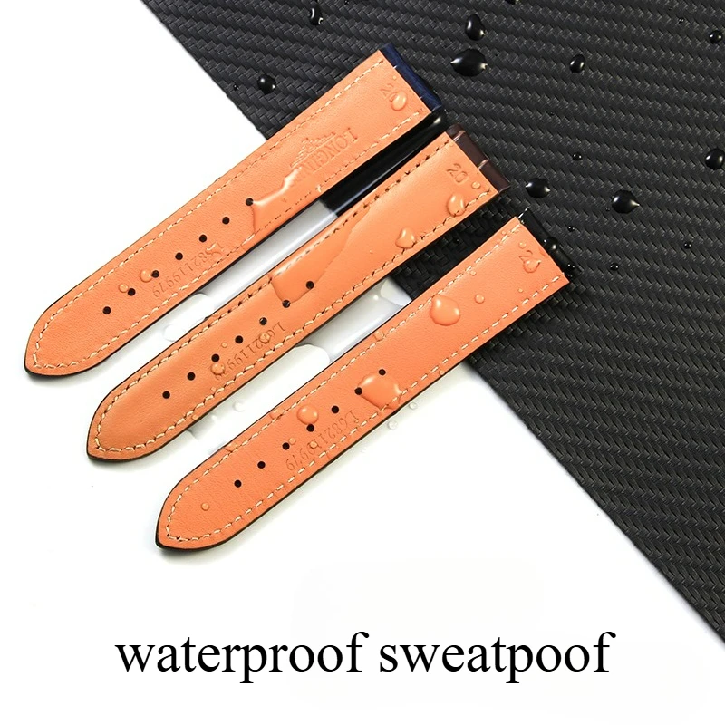 Luxurious Genuine Leather Watchband - Ultra-Soft & Comfortable in Black, Brown, and Blue Styles
