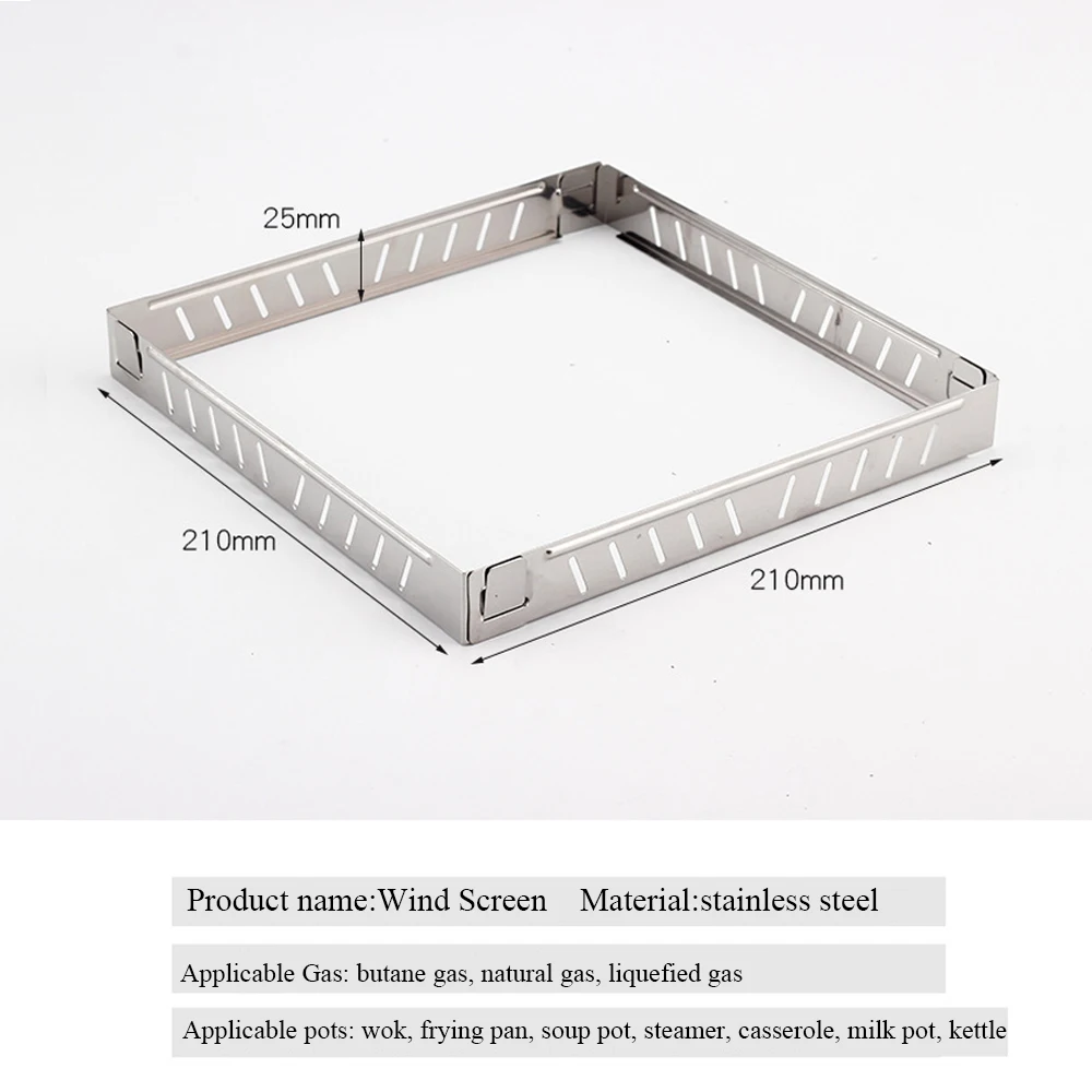 Stove Windscreen Outdoor Gas Stove Stainless Steel Foldable Burner Screen Cooking BBQ Hiking Camping Equipment