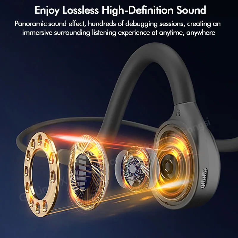 Open-Ear USB Headphone for PC Laptop Wired Headsets with Boom Mic Lightweight Earbuds for Business Office Meeting Gaming Wired