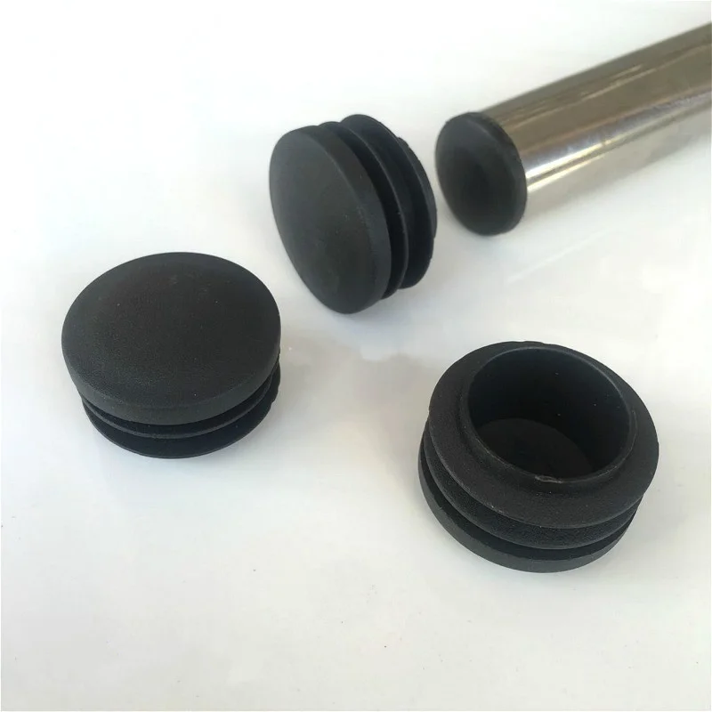 10Pcs/lot New Plastic Furniture Leg Plug Black Round Steel Pipe Tube Blanking End Caps Insert Plugs14-76mm Decorative Dust Cover