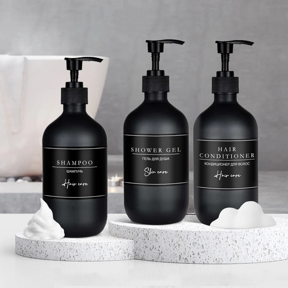 Soap Dispenser 500ml/16oz Refillable Shampoo Dish Soap Bottles Minimalist Black Lotion Bottle for Bathroom/Kitchen shampoo dispenser soap dispenser bottle
