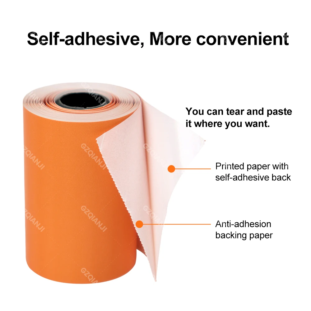 3/6Rolls Thermal Adhesive Sticker Notes Paper Label Photos Color Labels Paper Rolls for 58mm 57mm Mini Printer PeriPage PAPERANG