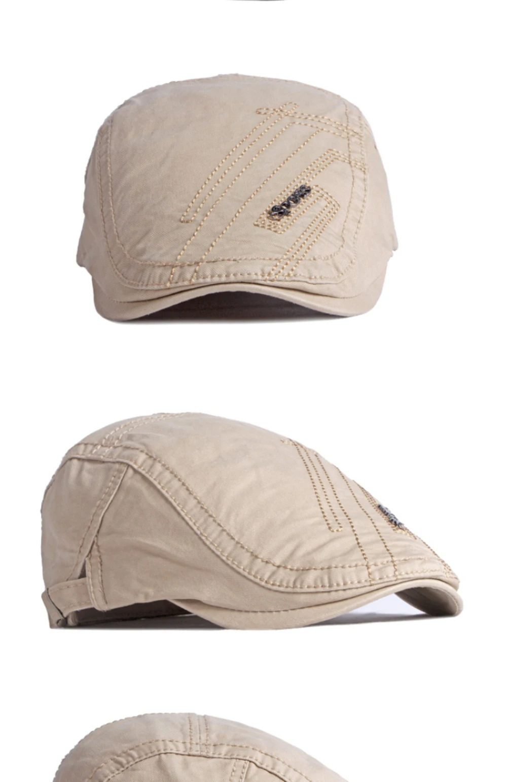 HT4651 Baskenmützen für Herren und Damen, Künstlermütze, Herren- und Damen-Baskenmütze, neue Frühlings- und Sommer-Flachmütze, 100 % Baumwolle, verstellbare Baskenmütze – Detail 9