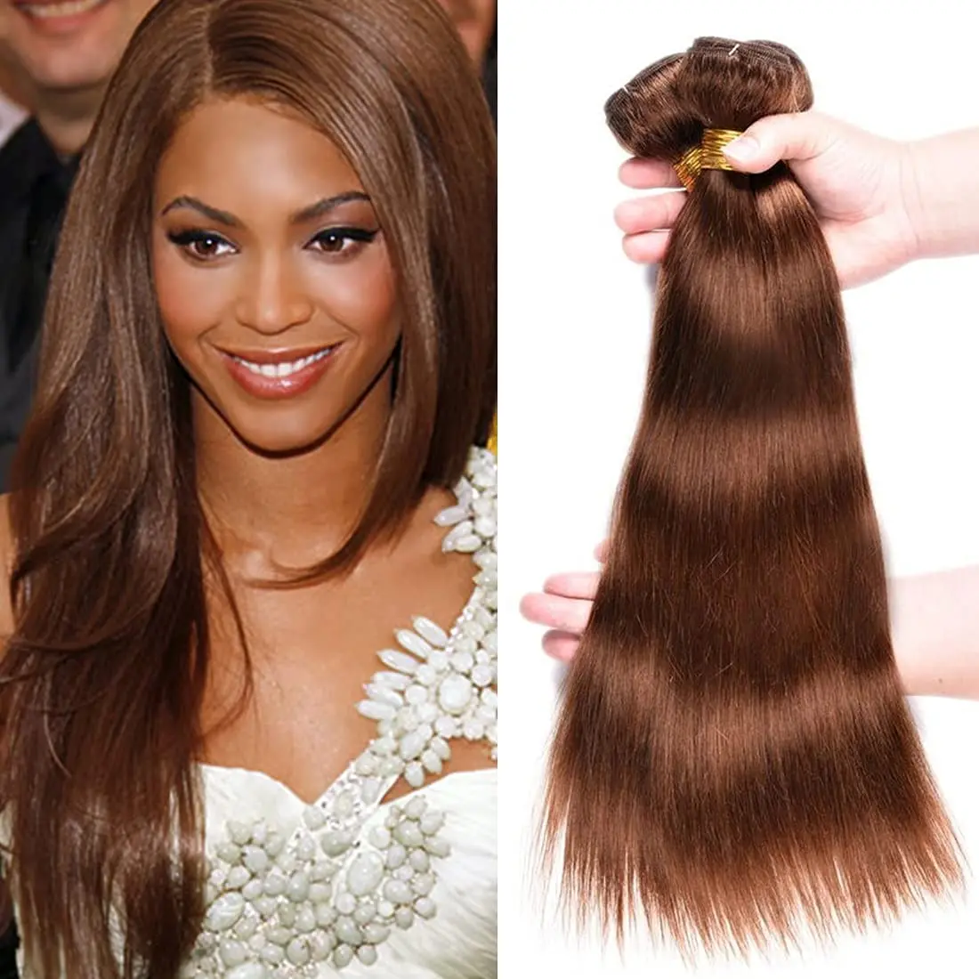 10A pasma prostych włosów 10-32 cal brazylijski wiązki ludzkich włosów 100% pasma prostych włosów splot czekoladowy brąz Remy włosy