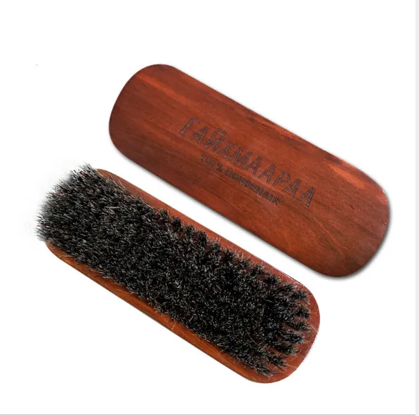 Horsehair Shoe Brush Polish Natural Leather Real Horse Hair Soft Polishing Tool Bootpolish Cleaning Brush For Suede Nubuck Boot shoe cleaner shoe brush shoe cleaning kit