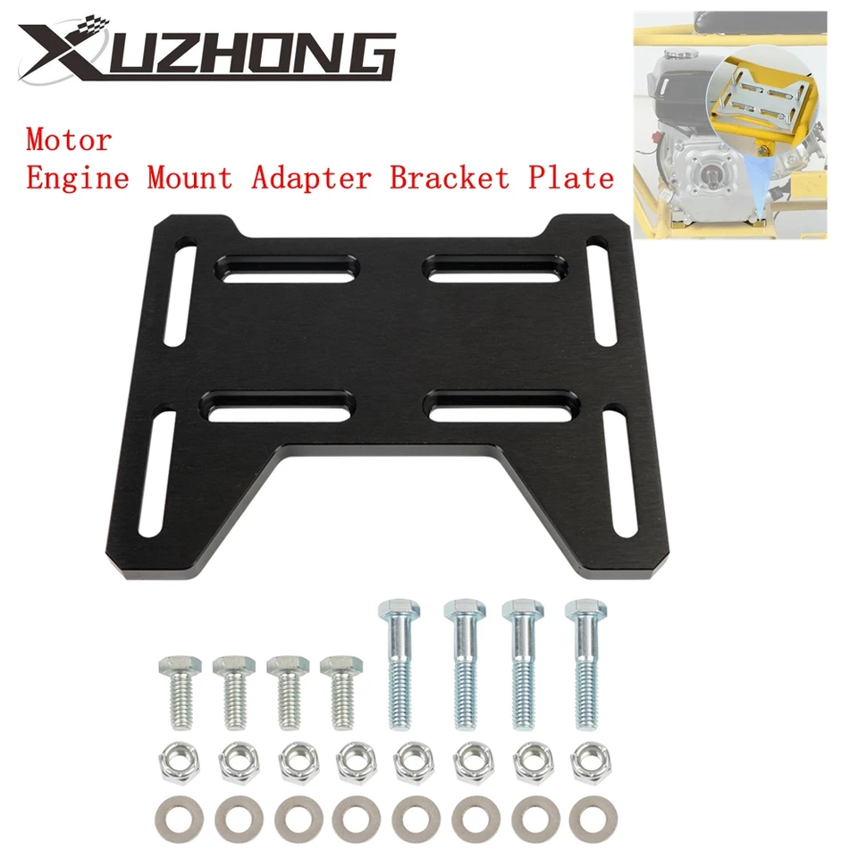 PACEWALKER Aluminum Engine Mount Adapter Plate - Adjustable Bracket For Mini Bike, Go Kart, Coleman 100, Doodlebug (Fits Predator 212, Honda)