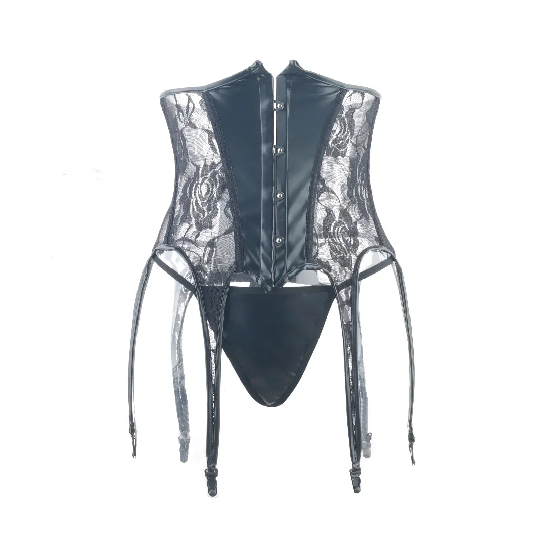 

Womens Faux Leather Steampunk Sexy Underbust Waist Belt Corset Garter