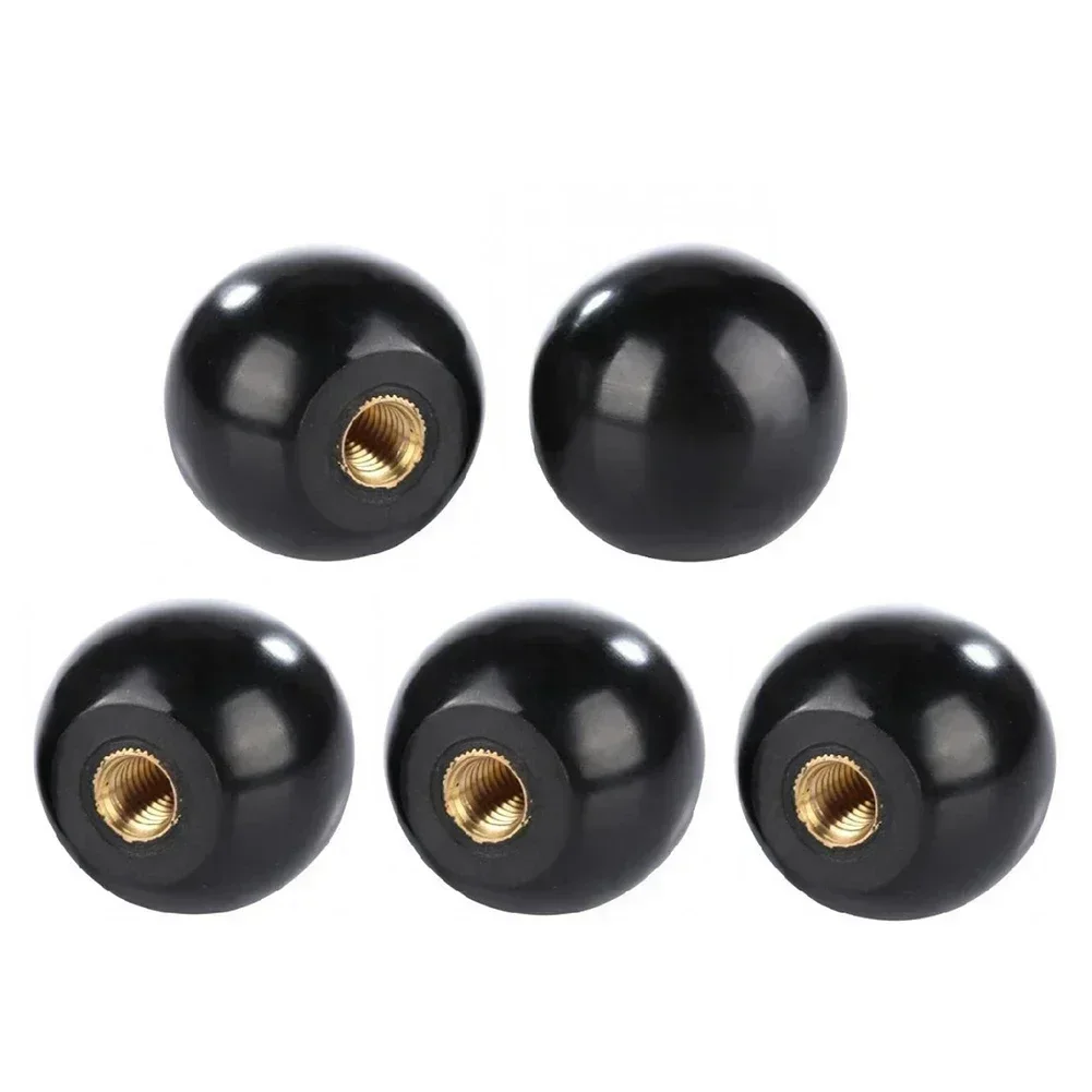 Mechanical Equipment Handles Machine Tool Knobs 5Pcs Round Ball Bakelite Lever Knob M5/6/8/10/12 Female Thread Black Ball Handle Printing Electronic Equipment Machine Tool