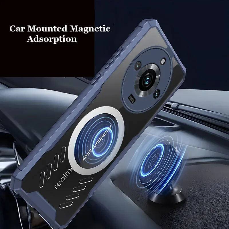 Grafeen warmteafvoer pc-behuizing voor Realme 12 11 Pro Plus Ademende koeling Transparante anti-val bumper behuizing_voghion.com