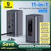 Baseus USB C Hub to DP 4K@60Hz HDMI DisplayPort 11-IN-1 Docking Station Triple Display RJ45 PD 100W For Window Mac USB 3.1 HUB 1