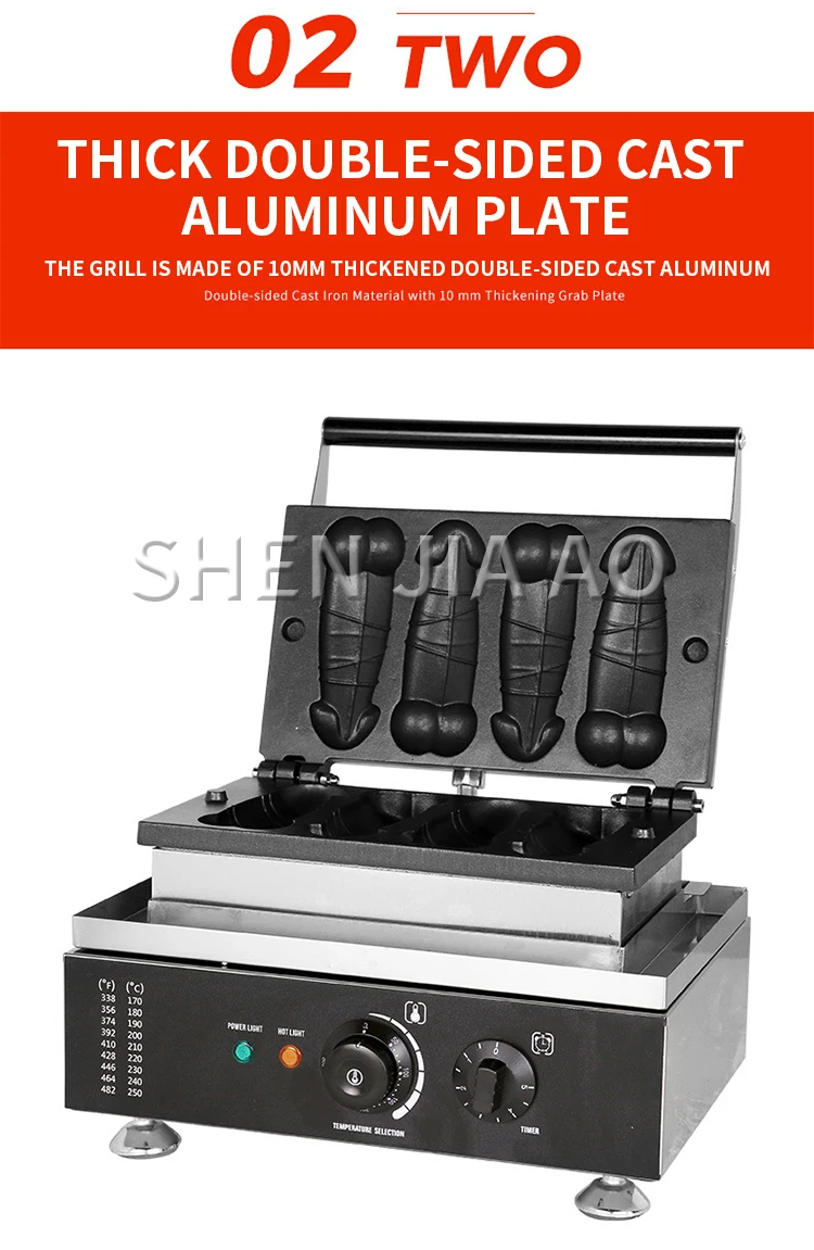 Description Picture 5 of itemCommercial Use A Piece of Gayke Penis Shape Waffle Maker Iron Stick Baking Machine Hot Dog Sausage Grill Baker Waffle Snacks
