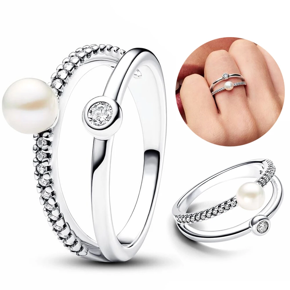 Woman Hoop Earrings 925 Sterling Silver Pearl Pavé Halo Stud Earrings For Women Earrings Jewelry Gifts - Image 5