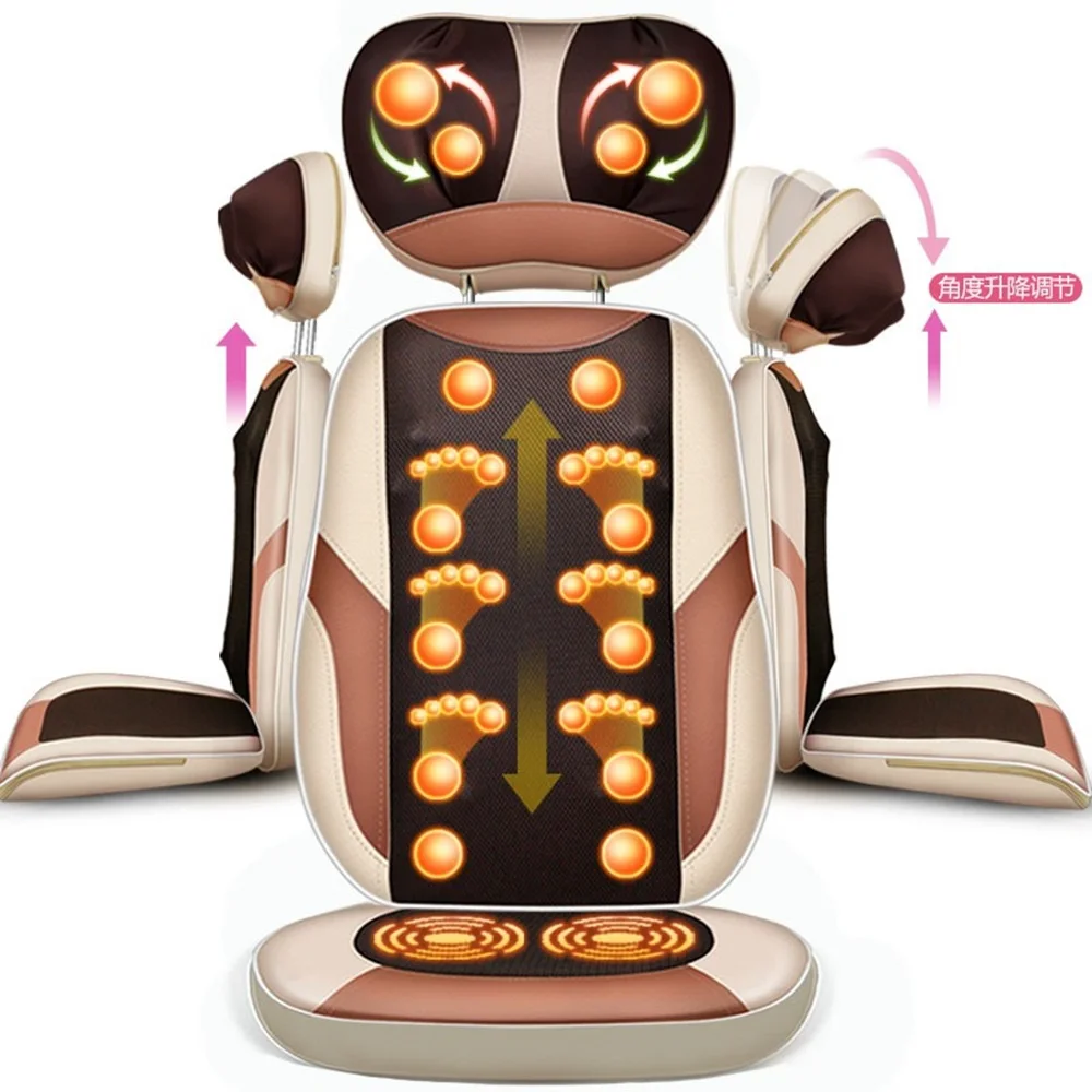 

Back Pain Relief Kneading Vibration Massage Seat Shiatsu Neck Back Massager Full Body Massage Chair Cushion