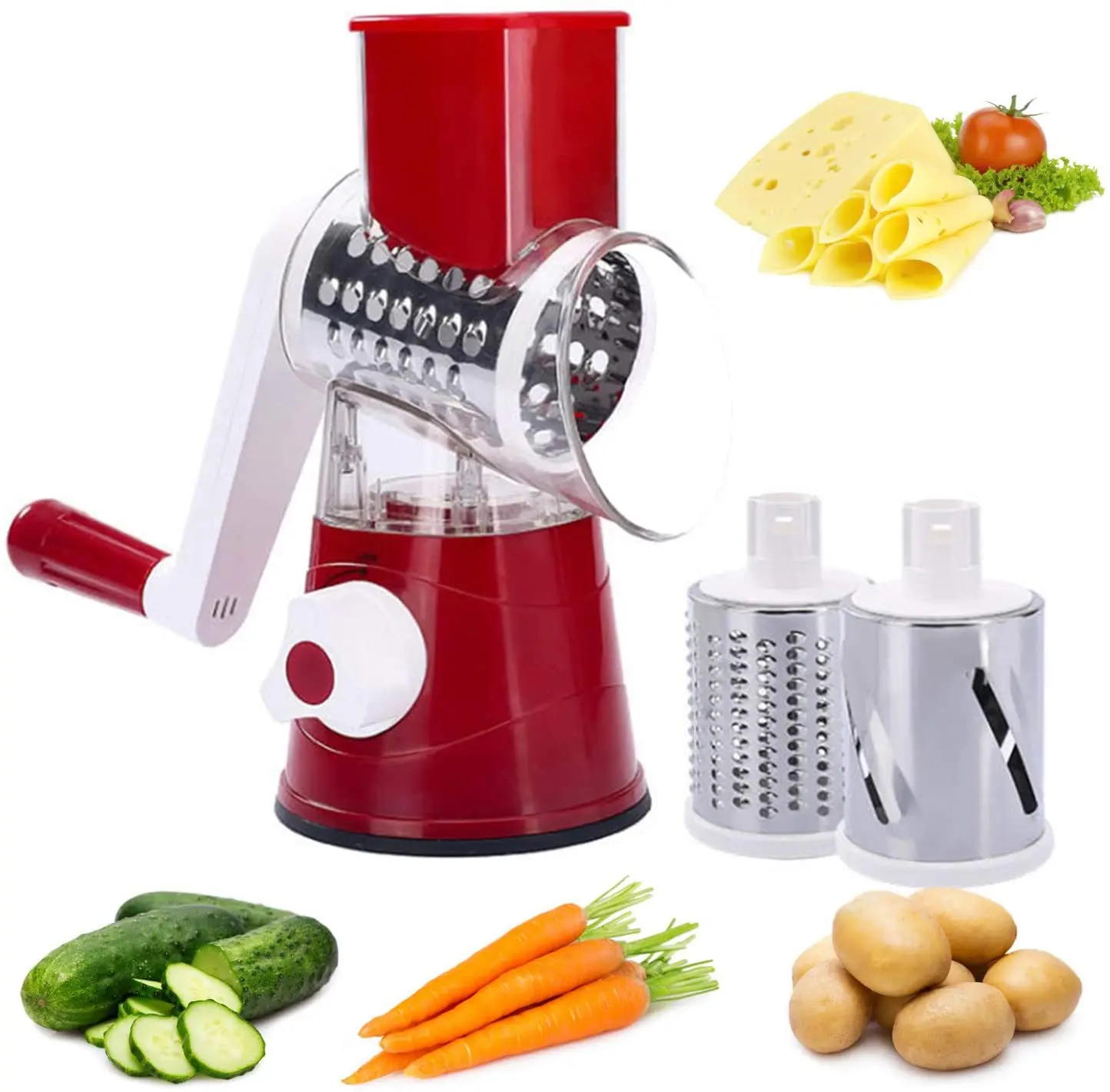 

Vegetable Slicer Manual Kitchen Accessories Grater Vegetable Chopper 3 in 1 Round Cutter Potato Spiralizer Home Gadget Tool Item