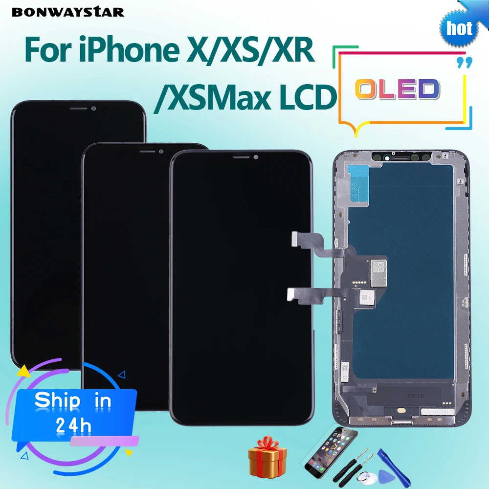 Sostituzione Dello Schermo Diretto Oled Per Iphone X/Xr/Xs/Xsmax Oled Touch Glass Digitizer Teset One By One All Work Lcd No Dead Pixel