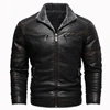 Maxulla Winter Men's PU Jackets Fashion Mens Motorcycle Leather Coats Casual Fur Collar Warm Biker Leather Coat Mens Clothing 2