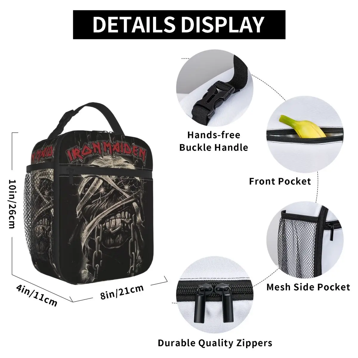 Heavy metal lunch bag women cooler thermal insulated lunch boxes children school lunch bag cooler bag