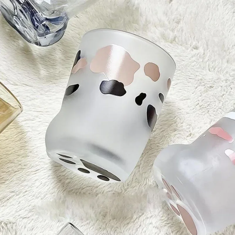 Double Wall Glass Cup Cat&rsquo;s Claw Cup Cute Glass Couple Creative Cat&rsquo;s Foot Cup Household Water Ins Casual Breakfast Glass