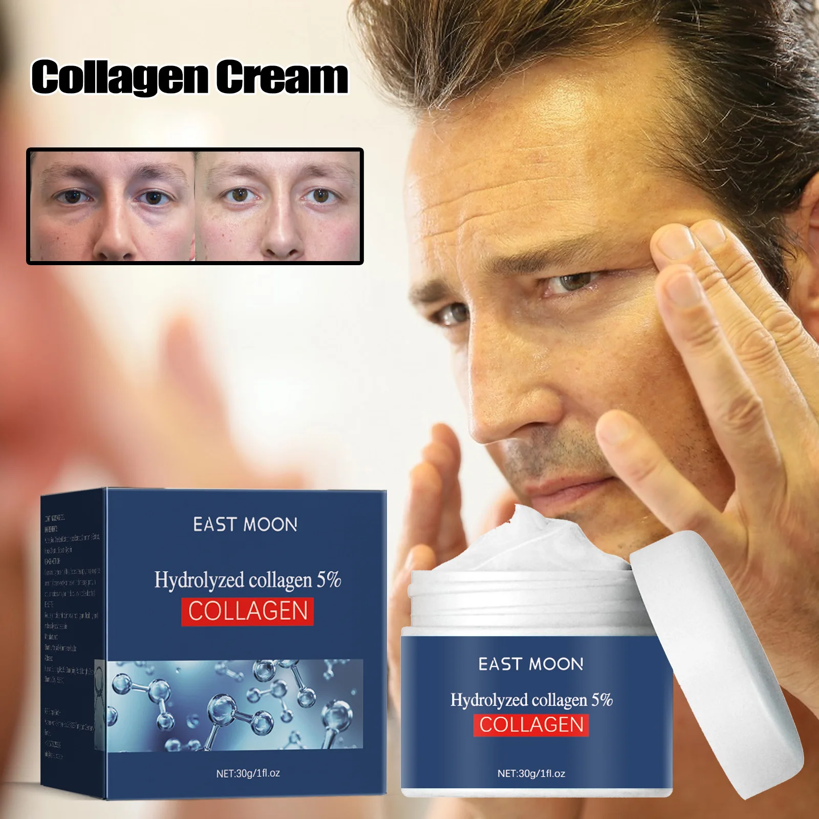 East Moon Men's Anti-Wrinkle Facial Cream Anti-Aging Fading Wrinkle Hydrating Refreshing Moisturizing Skin Whitening Cream