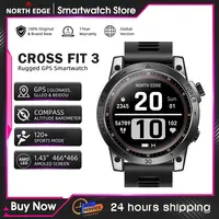 NORTH EDGE New GPS Watches Men Sport Smart Watch HD AMOLED Display 50M ATM Altimeter Barometer Compass Smartwatch for Men