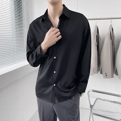 Chemise à manches longues pour homme, tenue de bureau multicolore, à la mode, pour société d'affaires, Style britannique, couleur unie 
