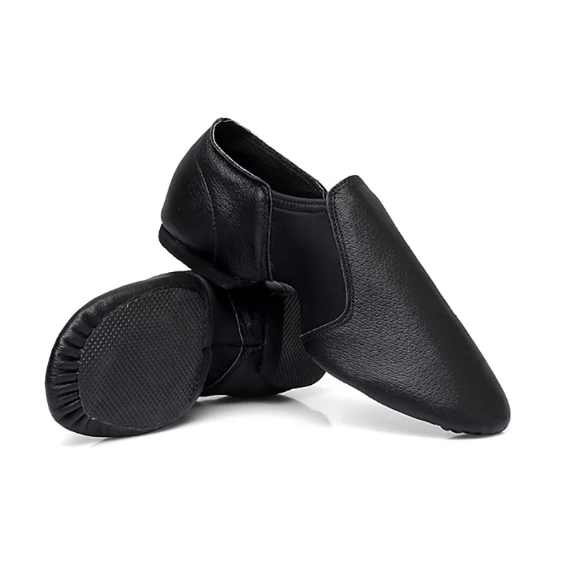 USHINE Black Brown Sheepskin Elastic cloth Ballet Yoga Training Fitness Jazz Ballet Dace Shoes For Woman Man 4