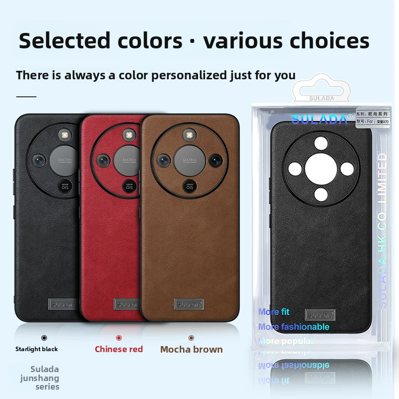 High-End Cowhide Grain Leather Anti-Fall Case - Shockproof Full Cover