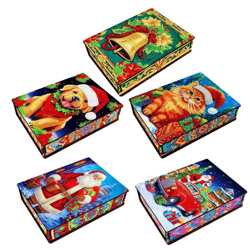 

Рождественская картина, картина, Набор для творчества для детей, ручная работа, картина из страз в горошек, деревянная коробка, органайзер для прихожей, шкатулка для ювелирных изделий