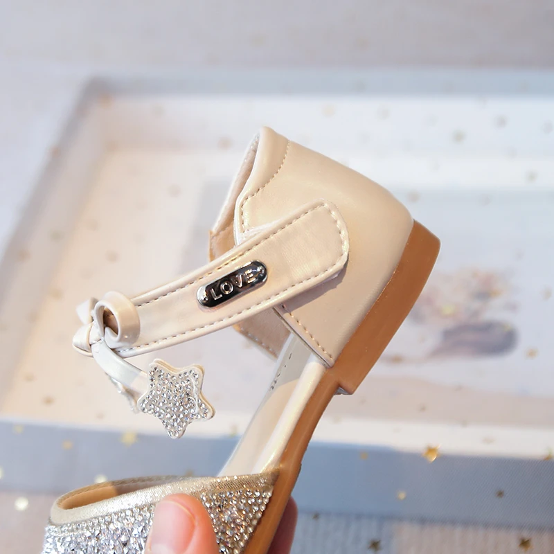 Girls Leather Mary Janes Shoes with Bow Knot