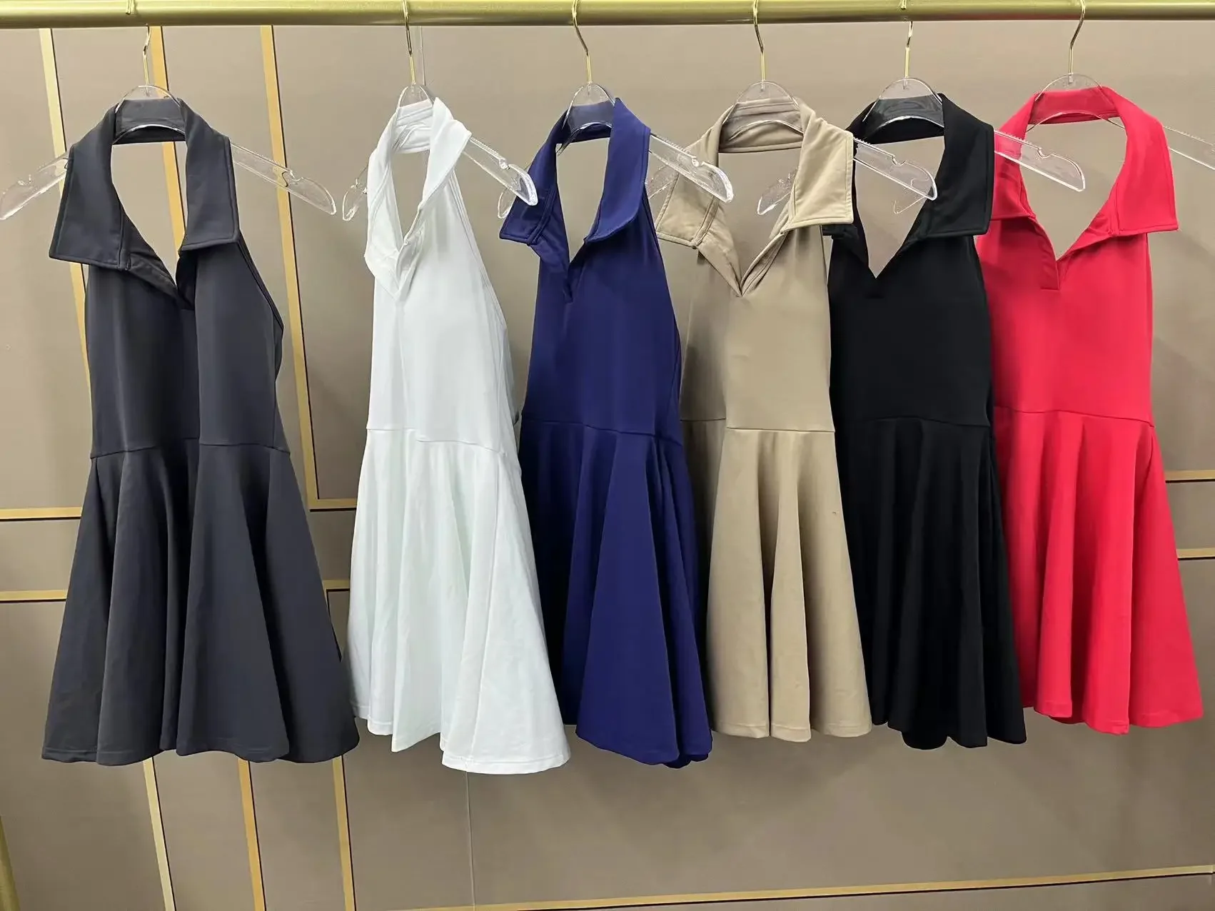 Sexy Backless Tennis Dress with Pocket Korean Women Golf Wear One Piece Gym Fitness Clothes Sleeveless Mini Sport Dresses White
