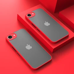 Luxury Color Blocking Shockproof Armor Case with Matte Finish and Camera Protector for iPhone 16e (Red)