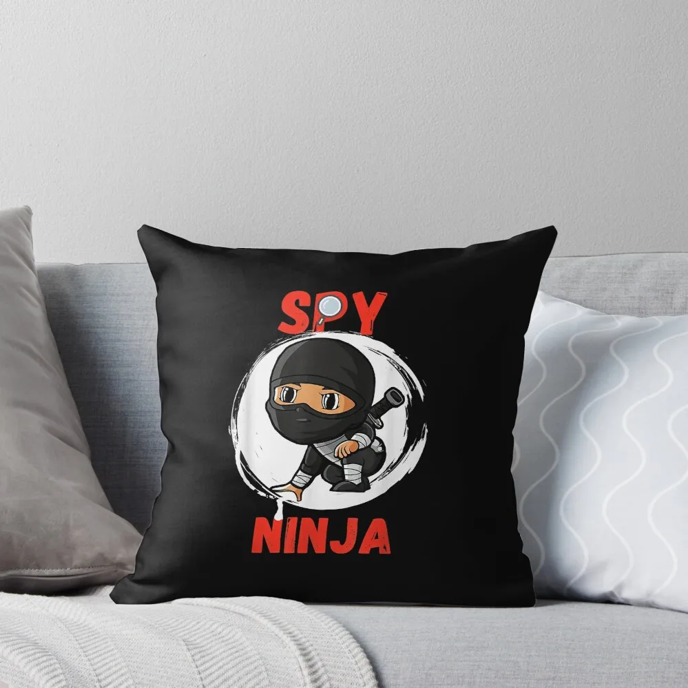 Cool Spy Gaming Ninjas Gamer Boy Girl Kids Spy Ninja Throw Pillow Federe Cuscino Del Divano