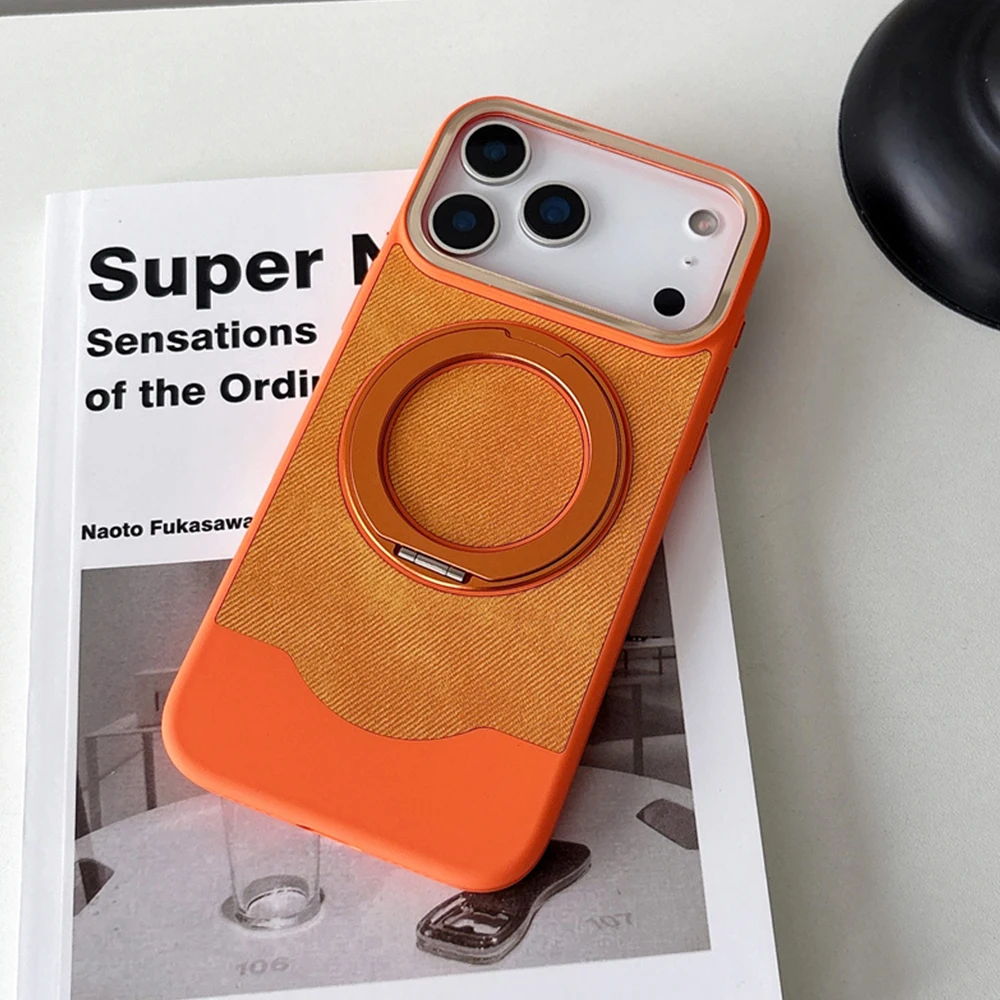 Sleek Aluminum Alloy Stand Magnetic Phone Case with Shockproof Splicing Design