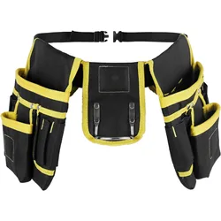 Versatile Adjustable Tool Belt with Detachable Pouches and Utility Pockets (Yellow)