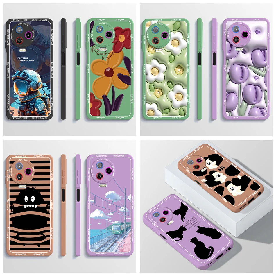 Cute Astronaut Square Phone Case - Shockproof Soft Back Cover