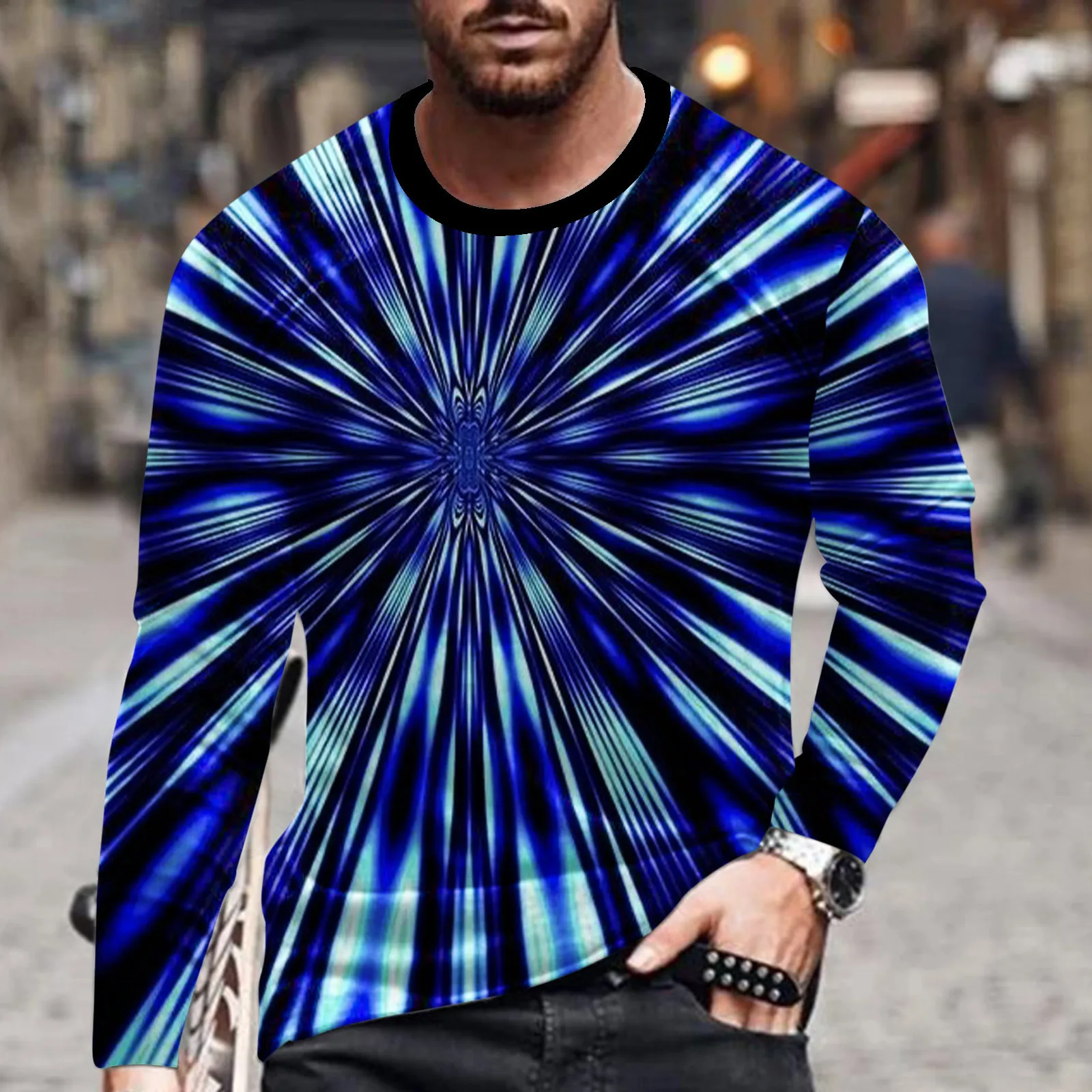 3D Print Long Sleeve T Shirt Streetwear Tops