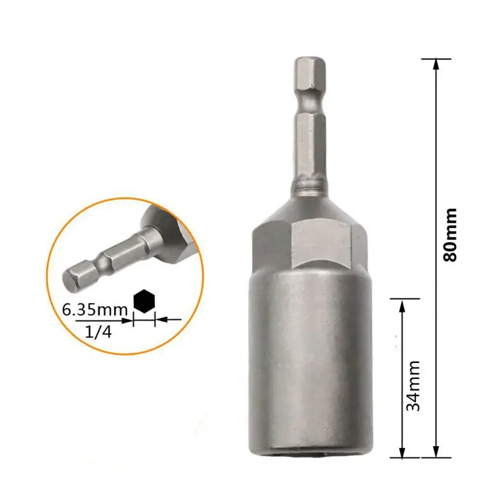 Krachtige 5.5mm-19mm Hex Socket Sleeve Nozzles Nut Driver Set Power Screwdriver Handle Tools Power Drills Impact Drivers 2