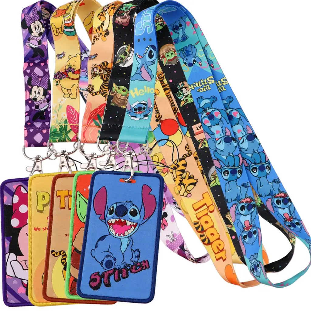 

Cute Animation Lanyards Embroidery Badge Holder Id Card Cell Phone Cord Key Chain Fashion Jewelry Accessories For Kids Gifts