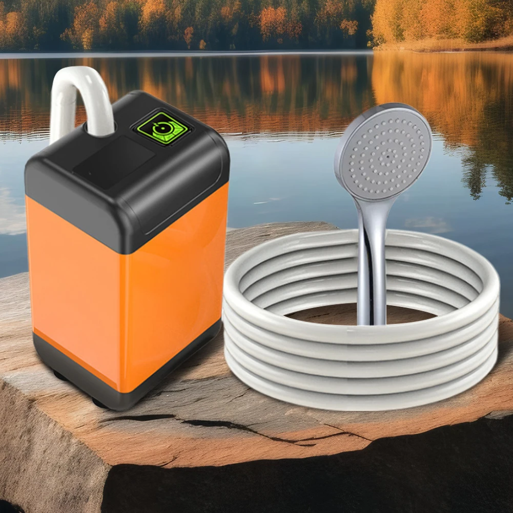 Portable Camping Shower Rechargeable Camp Shower Temperature Display Camp Pump IPX7 Waterproof for Travel Beach