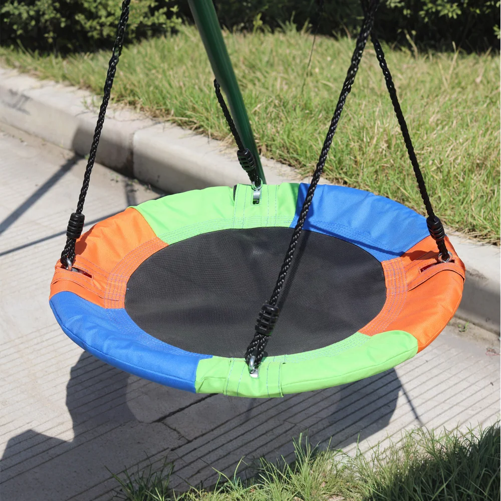 Swing Sets for Backyard, 550LBS Swingset Outdoor for Kids, Basketball Hoop, Climbing Ladder and Nets 5