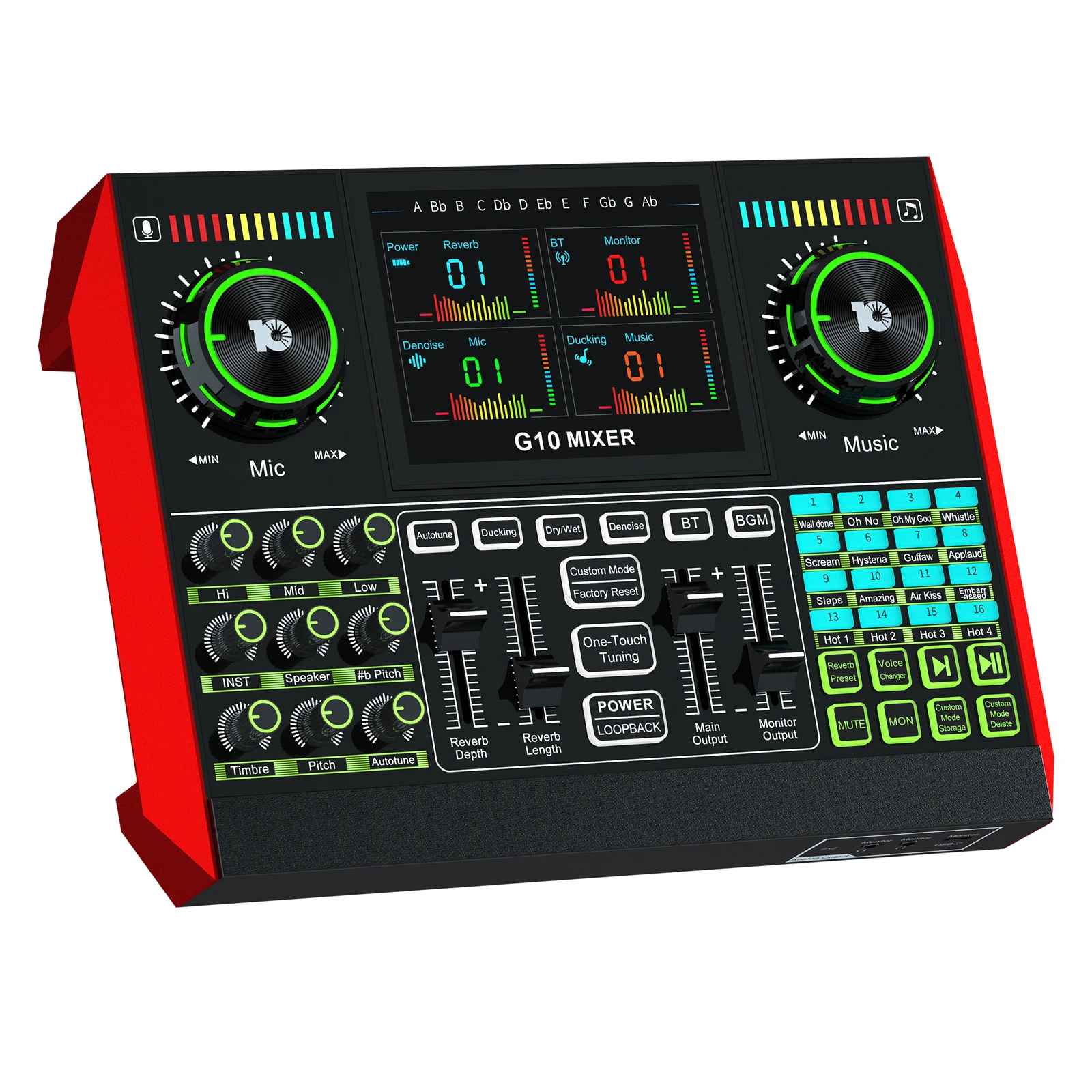 オーディオミキサー オーディオインターフェース Mixer ポッドキャスト オーディオインターフェース アナログミキサー10チャンネル MG10XUF