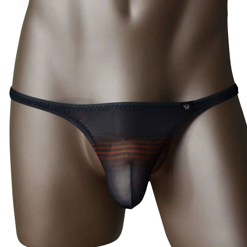

Men Bikini Thongs Sexy Gradient Underwear Ultra-thin Mesh Briefs Low Rise T-back G-string Seduction Erotic Short Underpants