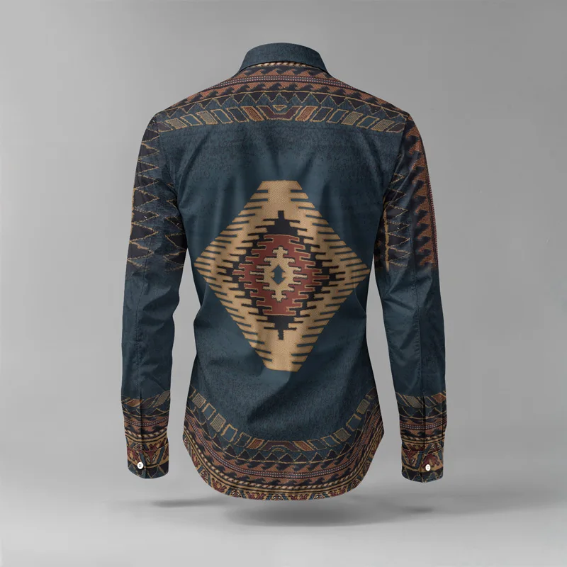 2025 Spring/Summer Fashion Men's Set Printed Simple Long Sleeve Suit Slim Fit Breathable Cotton Blended Casual Wear Resistant Fa_voghion.com