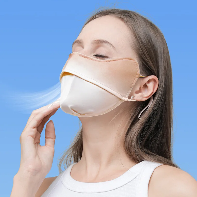 Spring And Summer New Outdoor Commuter Sunscreen Mask Simple Color Fashion Women Breathable Color Gradient Sunscreen Mask
