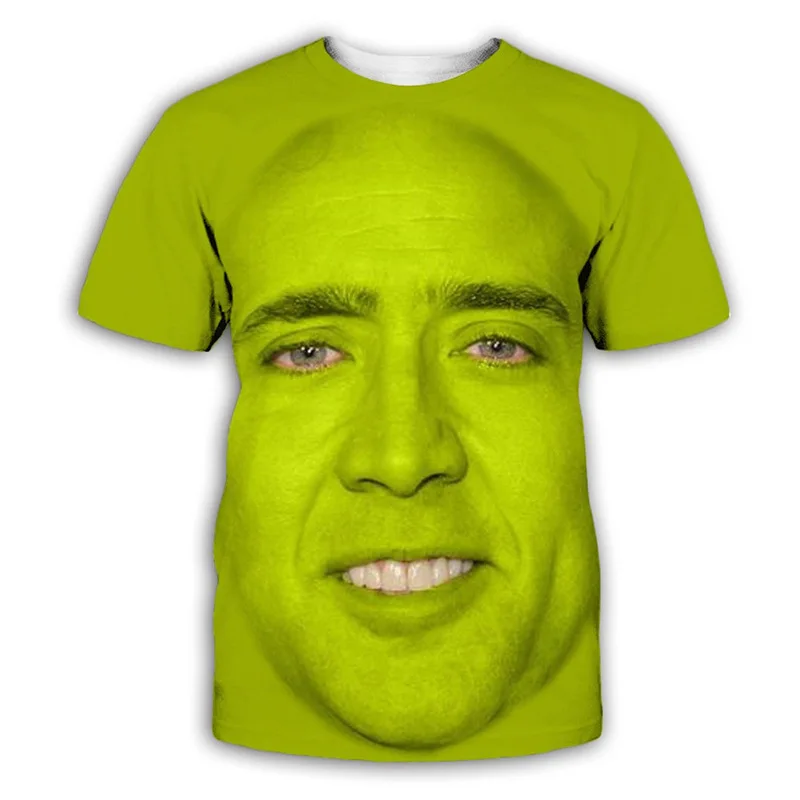 Nicolas Cage 3D Print T Shirt Men Woman Short Sleeve Streetwear