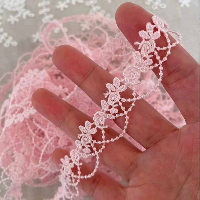 5 Meters Pink Embroidered Lace Ribbon Water Soluble Lace Fabric DIY Garment  Accessories Lace Trim Sewing