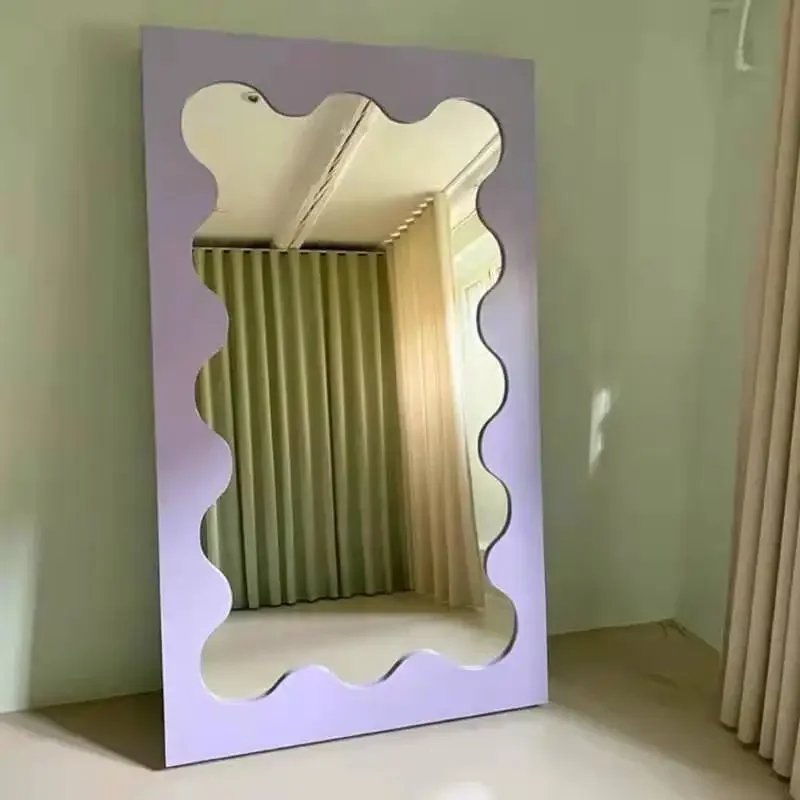 

Art Mirror Bathroom Makeup Flexible Rectangle Standing Bedroom Hallway Nordic Mount Girls Mirror Aesthetic Lustro Creative Decor